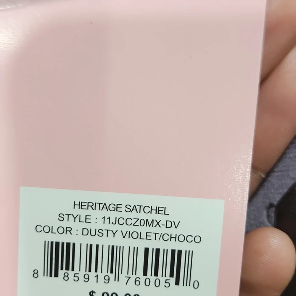 💜🔹️Juicy Couture 🔹️Heritage satchel  Bag Velour Dusty Violet purple